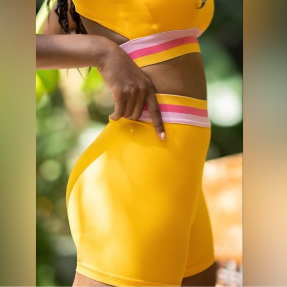 POPFLEX Pants - POPFLEX Yellow Bike Shorts